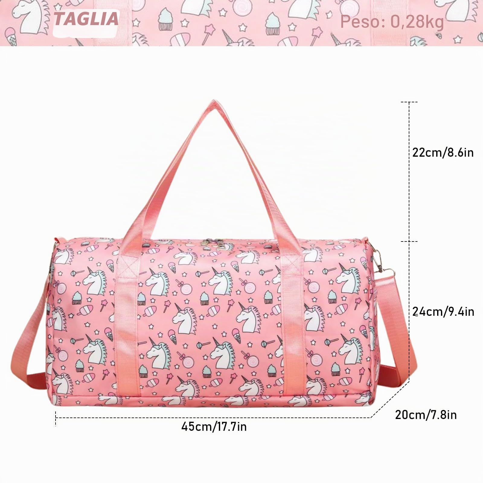 Suweir Borsa Sportiva per Bambini Borsa da Viaggio Ragazzi Ragazze con Scomparto Impermeabile Borsa da Nuoto Weekender Borsa da Palestra Borsa da Calcio Borsa da Bagno per Viaggi, Fitness, Sport