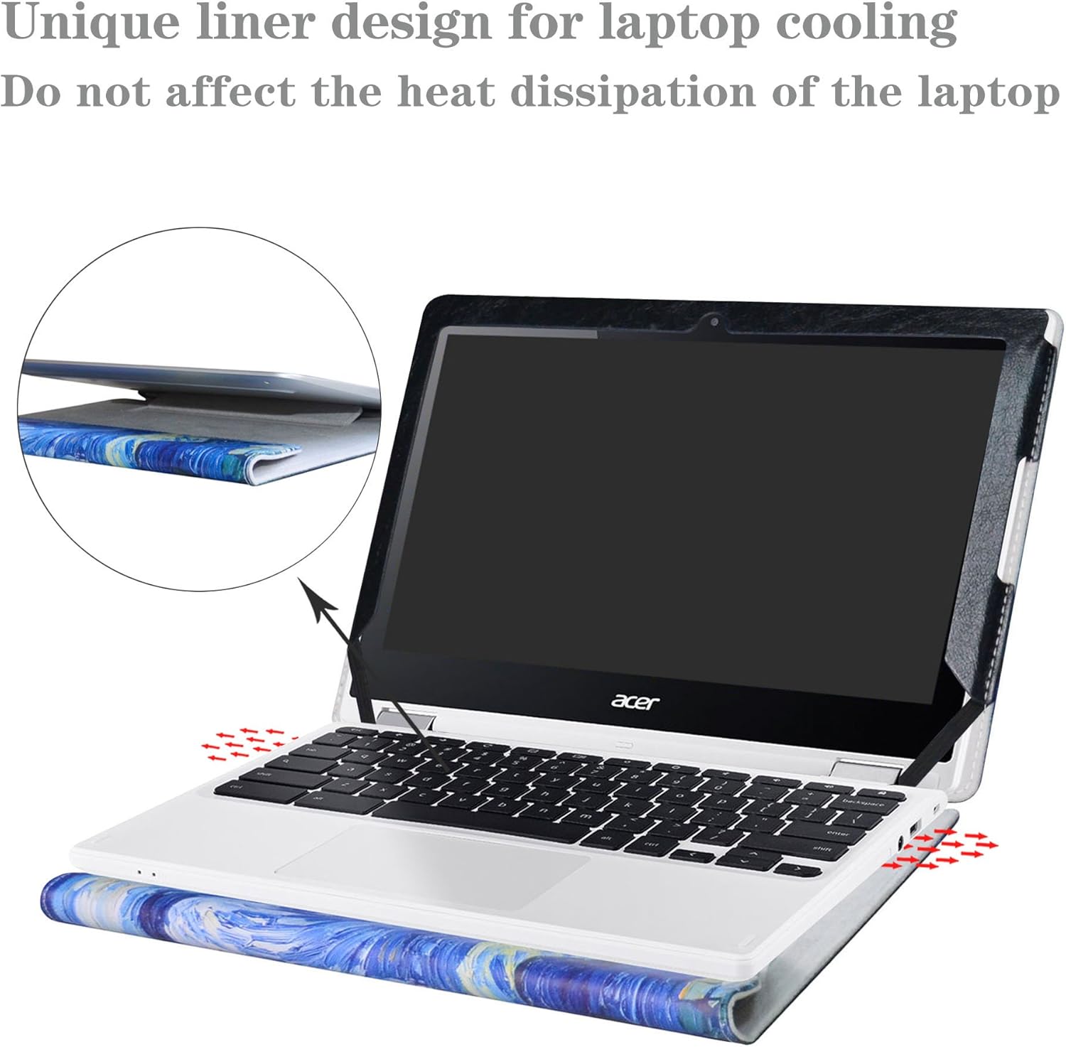 Alapmk Protective Case for HP Fortis 11 G10 Chromebook/Fortis 11 G10 Chromebook Enterprise/Fortis X360 11 G5 Chromebook/Fortis x360 11 Chromebook G3/Chromebook x360 11MK G3 EE,Starry Night