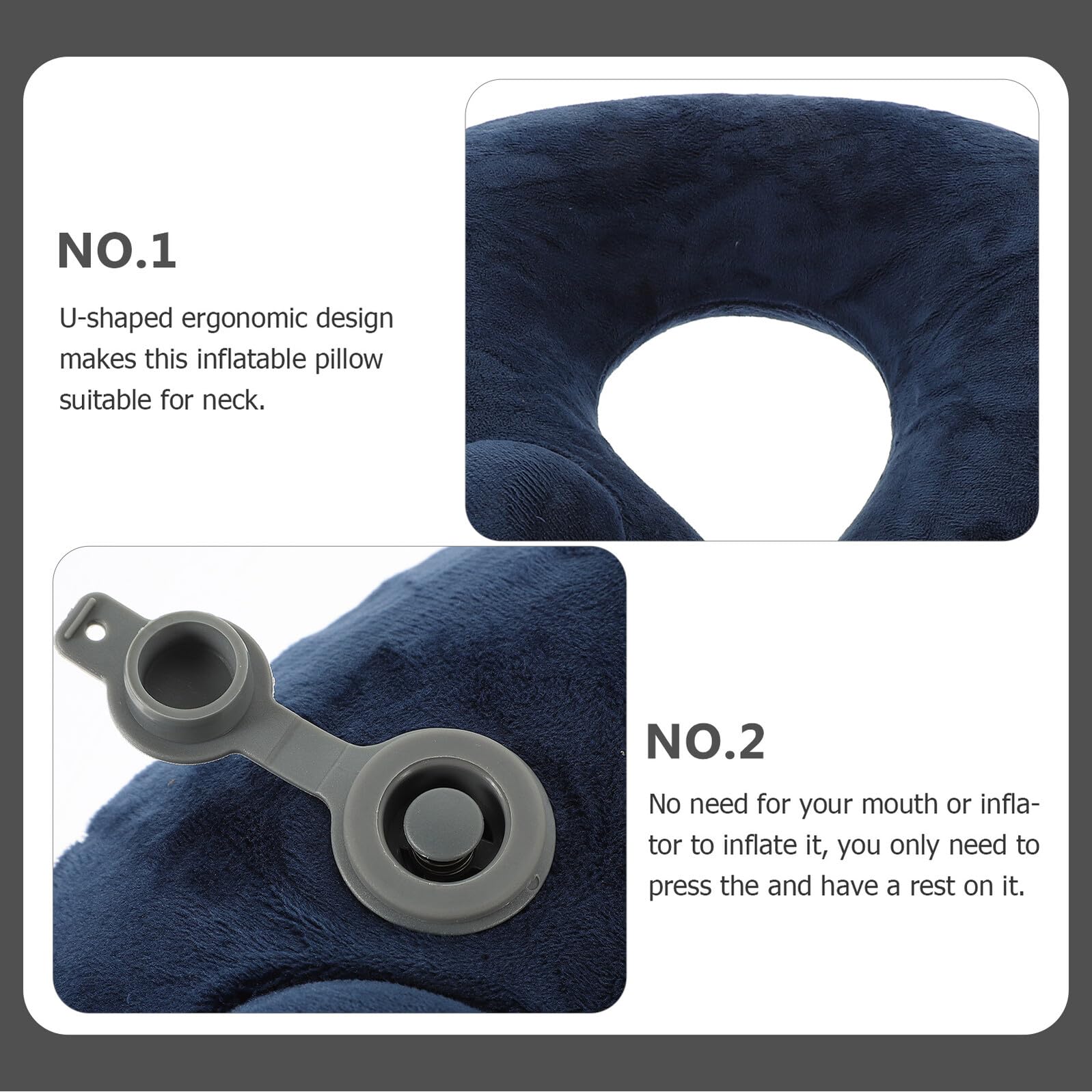 Almohada de Viaje Cervical Inflable Azul, Flocada, Automática