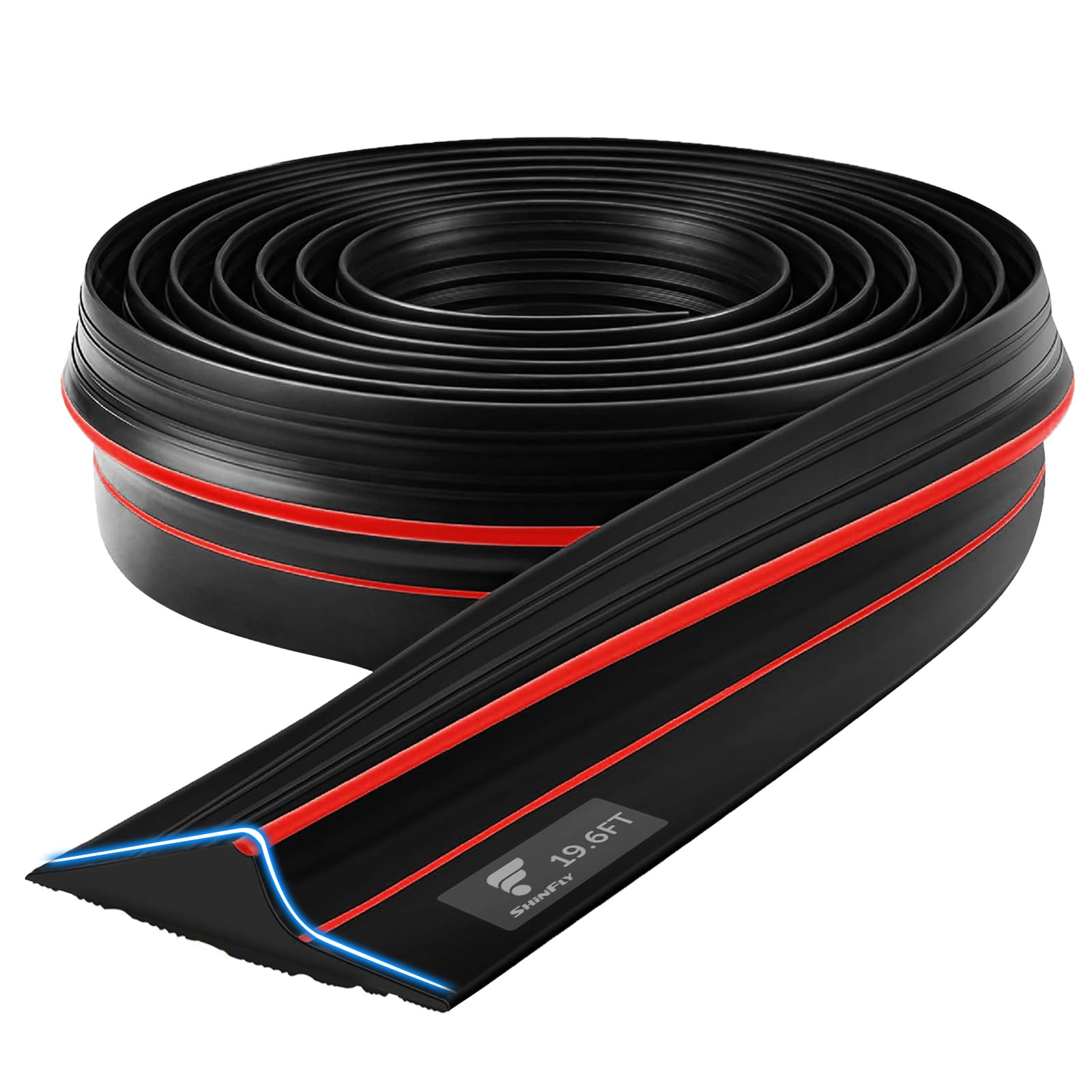 shinfly Garage Door Seal 6m, DIY Rubber Garage Door Draught Excluder