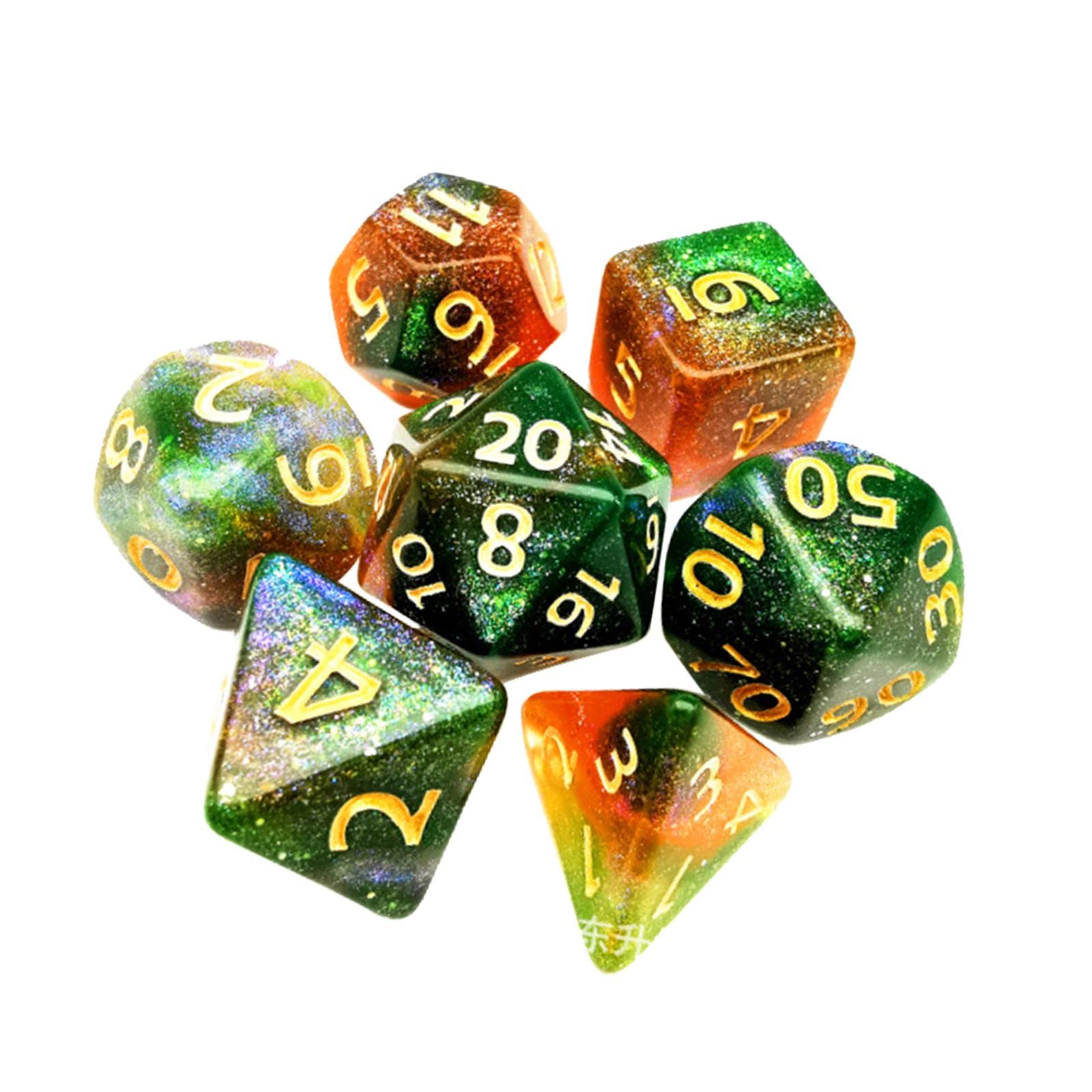 Juego de 10 dados poliédricos acrílicos D8 D10 D12 D20 para juegos de mesa DND RPG, estilo C