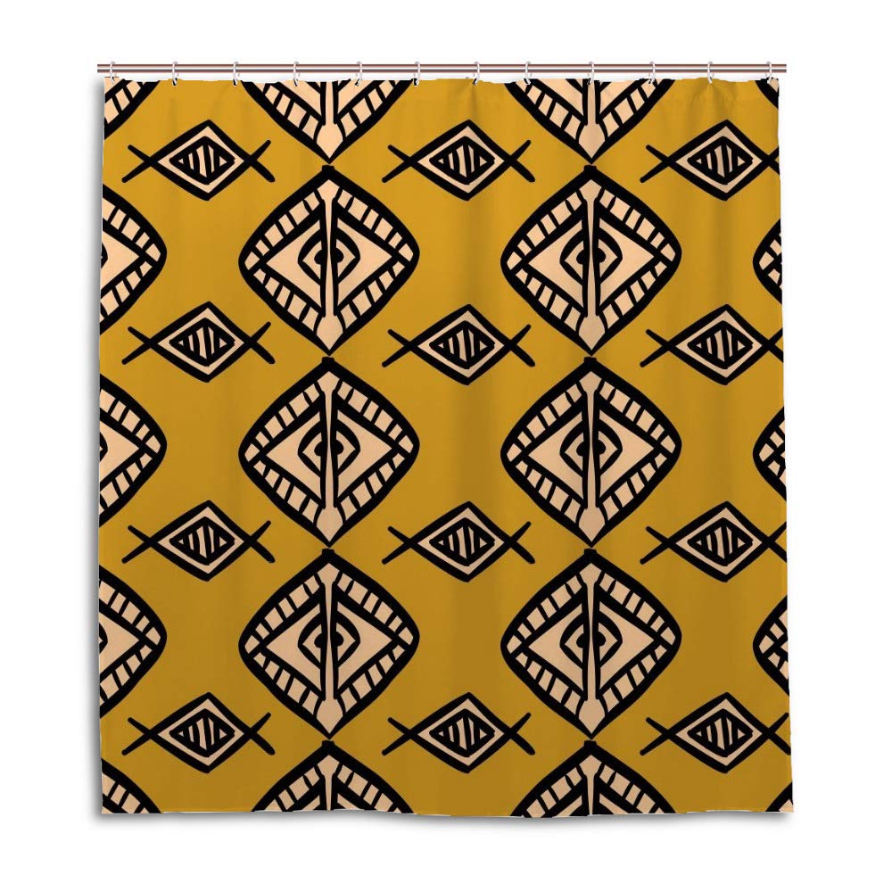 Rideau de douche motif tribal pour créer une ambiance spa à la maison