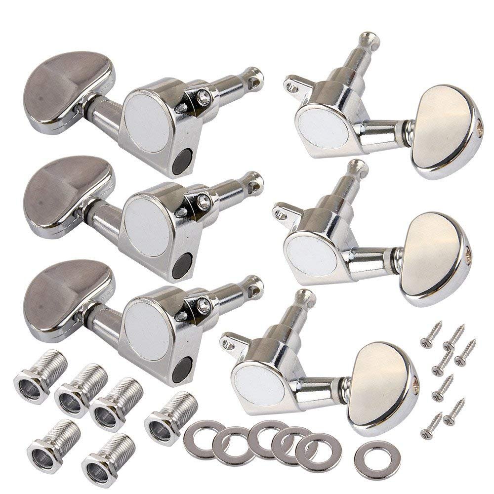 3r3l Chrome acoustique Mécaniques d'accordage de corde de guitare électrique acoustique Mécaniques touches pour Lot de 6