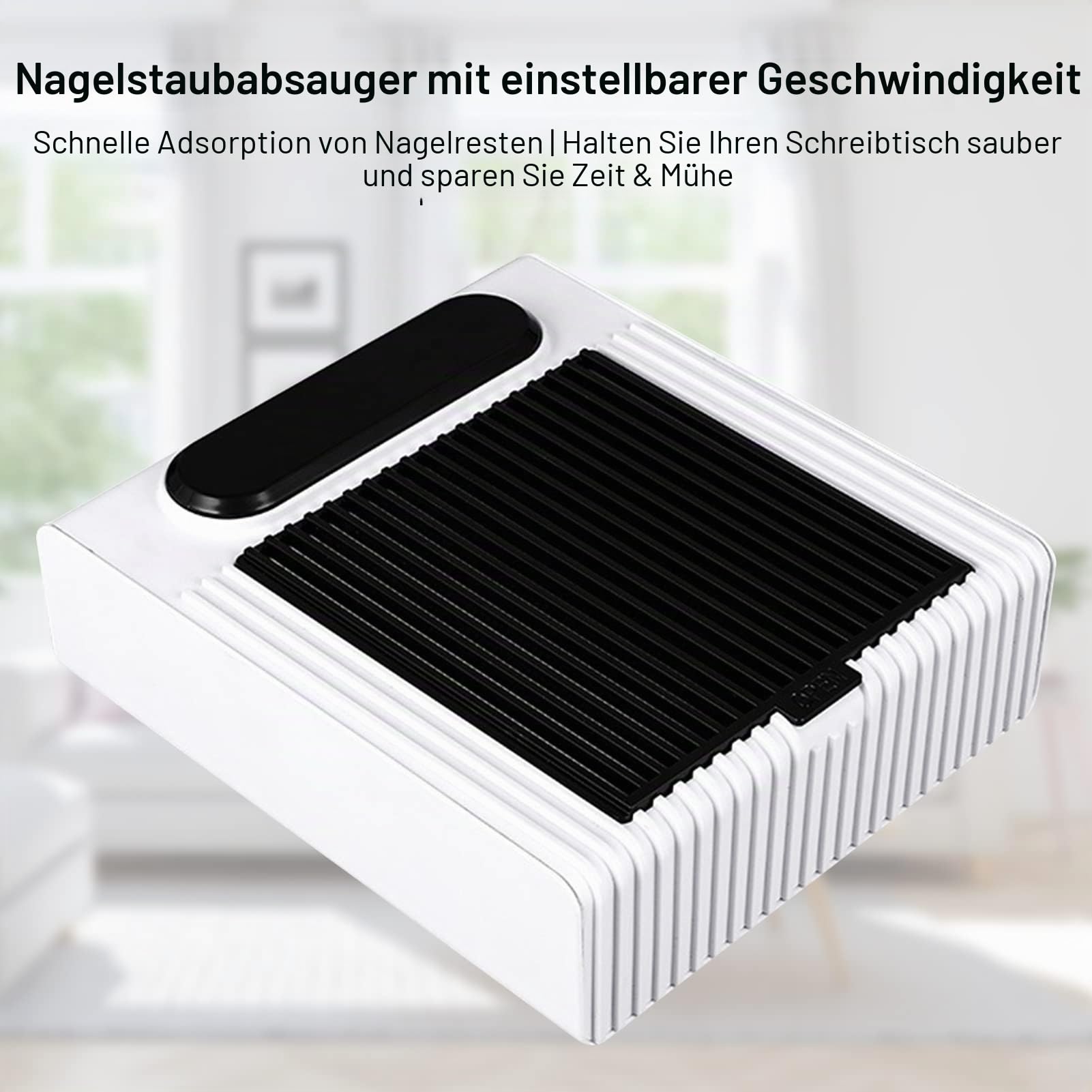 Nagel Staubsauger Professionelle mit Filter,80W Professionelle Staubabsaugung Nagelstudio & Zuhause,Geschwindigkeit Einstellbare,Leiser Nagelstaubsauger,Weiß