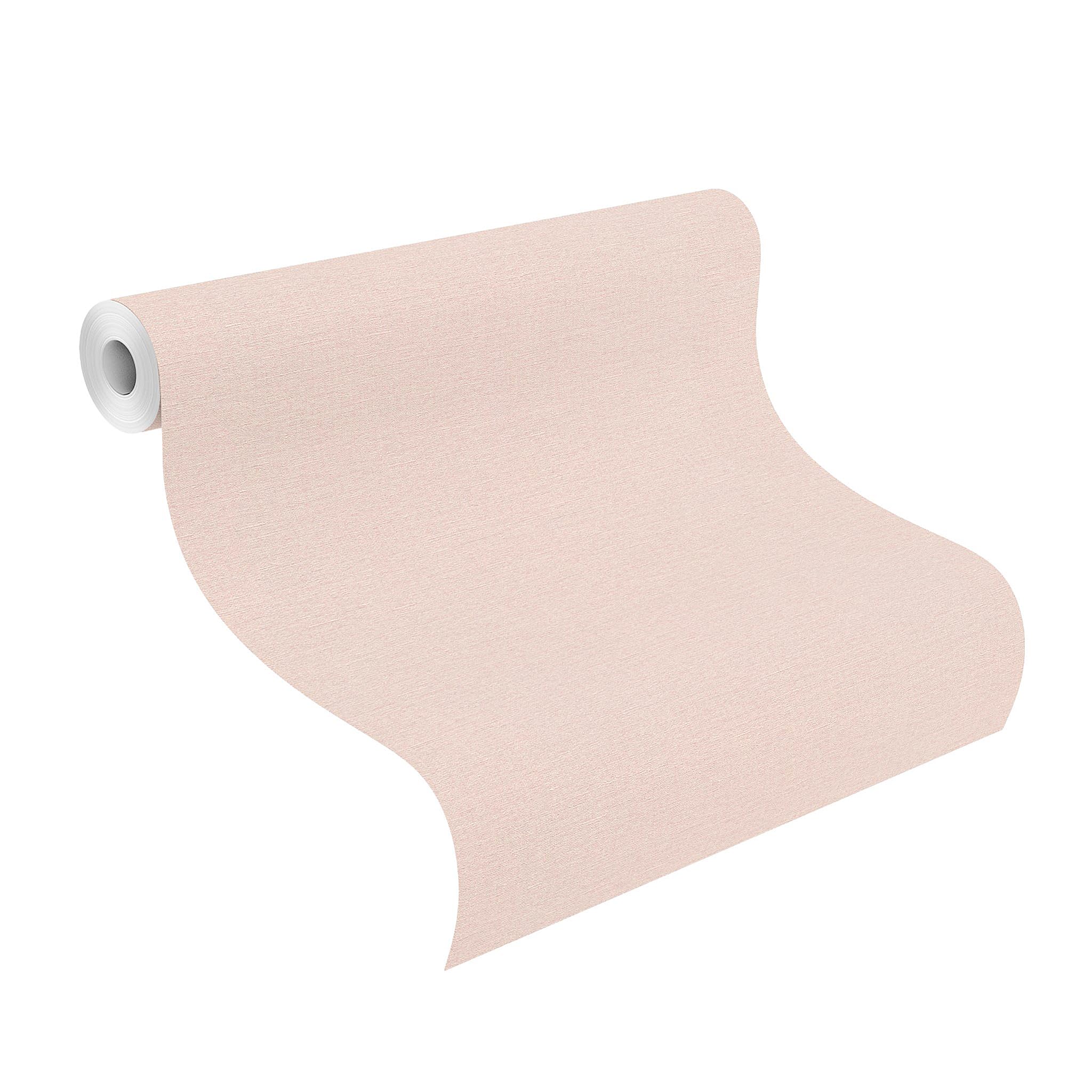 Rasch Tapete 452006 - Einfarbige Vliestapete in hellem Rosa mit Leinenoptik, Textilstruktur aus der Kollektion Country Charme – Ansicht 2