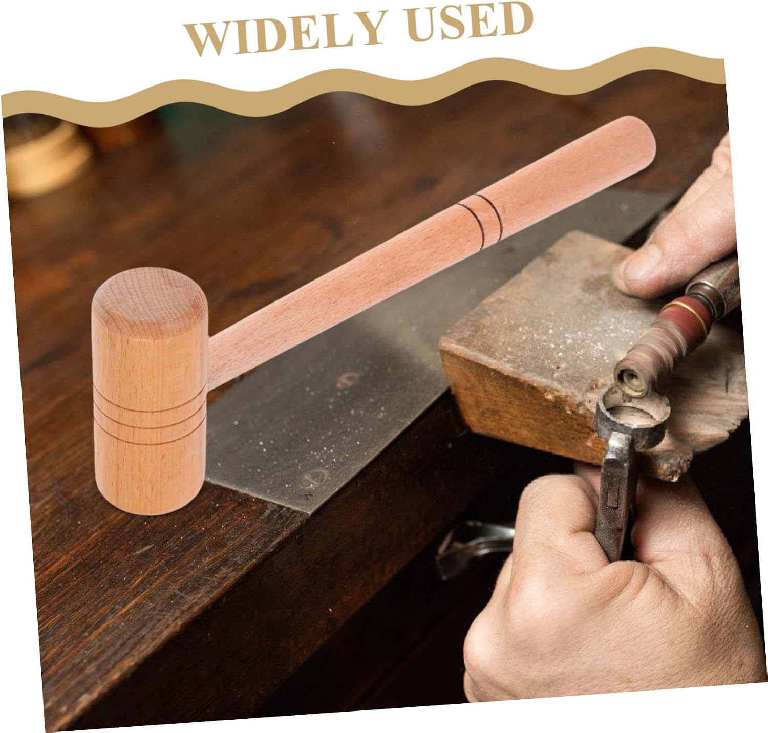 Jewelry Hammer for Rings Adjustable Wood Ring Mandrel with Sizing Tool for Repairing Shaping and Expanding Jewelry Multi-Functional