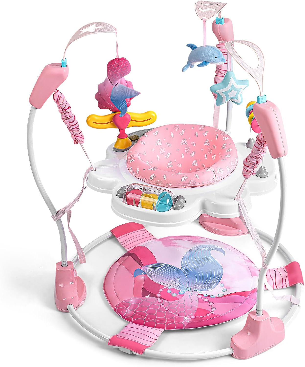 Photo 1 of Baby Activity Center, Baby Jumper Activity Center with Music, Interactive Toys, 360° Rotating Seat, 3 Adjustable Heights, Infant Activity Jumper for 6+ Months (Mermaid)
