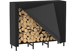 CADUKE 4ft Firewood Rack Outdoor with Cover - Heavy Duty Indoor Outdoor...