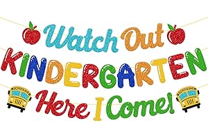 Personalized Kindergarten Here I Come Backdrop Back to School Theme Party Supplies First Day Of