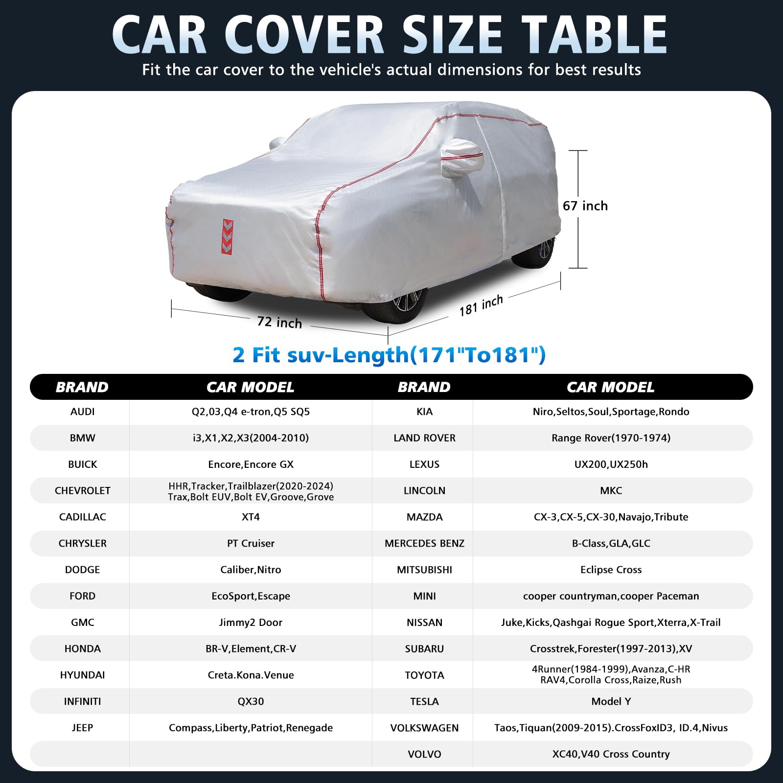 Ngwytong SUV Car Cover 360 Underbody Wrap Design All-Weather Waterproof Car Cover Suitable for SUV Vehicle Body Length — view 5