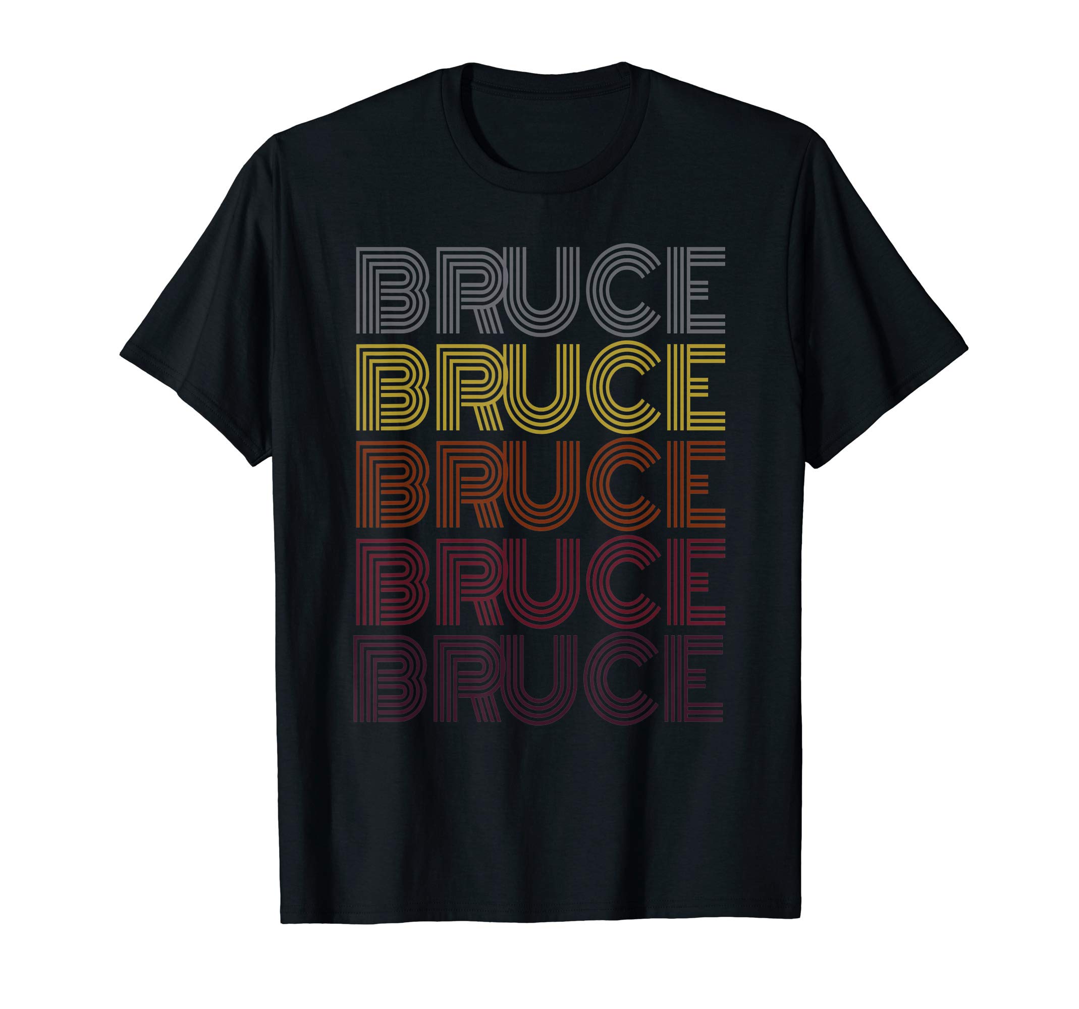 Graphic 365Bruce Personalized Name Birthday Party Gift Idea Retro T-Shirt