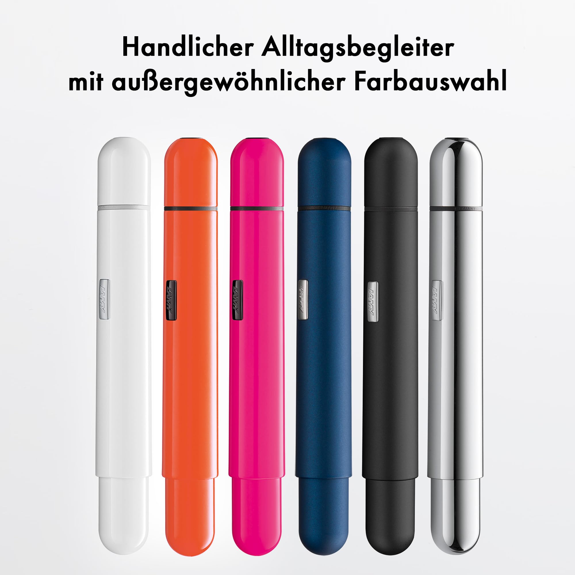 Lamy pico laser orange Kugelschreiber – Innovativer Pocket Pen Kuli – mit einem Klick in Full-Size – Gehäuse aus Metall & Strichbreite M – inkl. Compactmine M 22 in schwarz