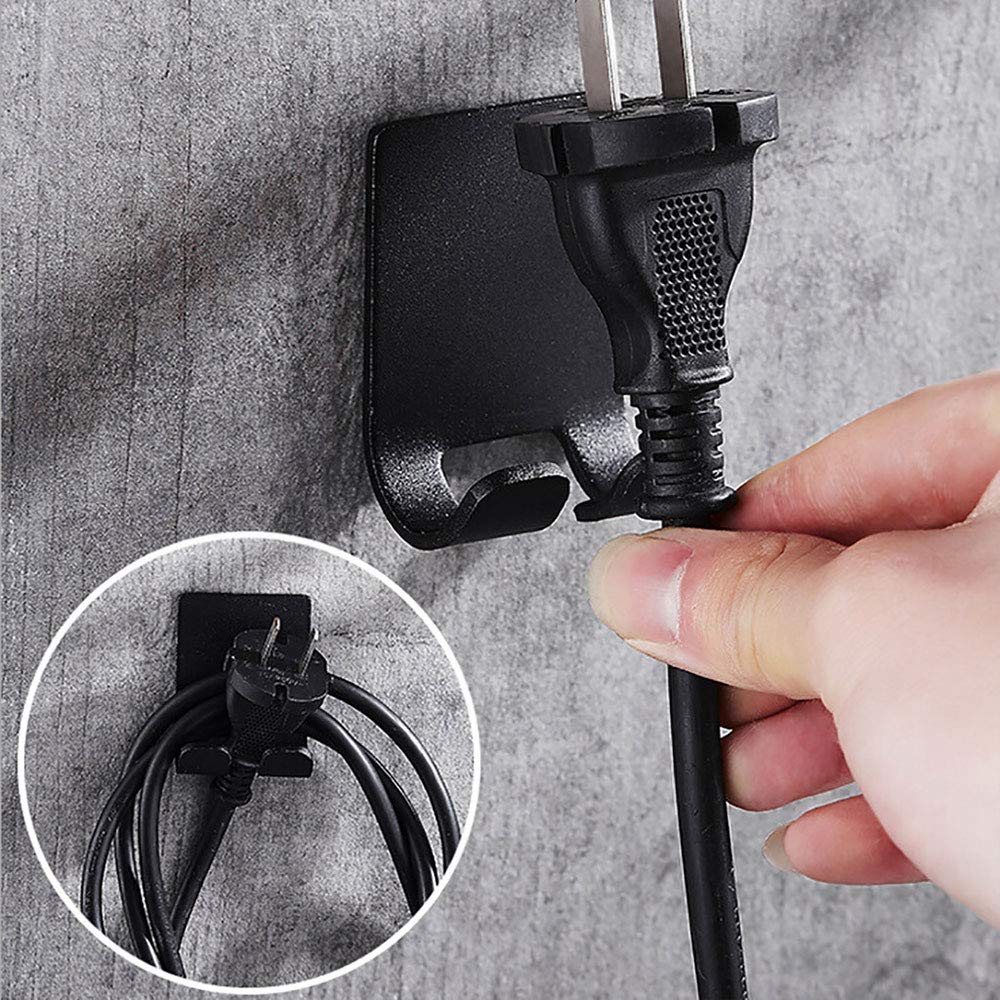 TopHomer Soporte para secador de pelo sin punzones, soporte de pared para secador de pelo, soporte simple de aluminio para baño, dormitorio, baño, barbería-plata+negro