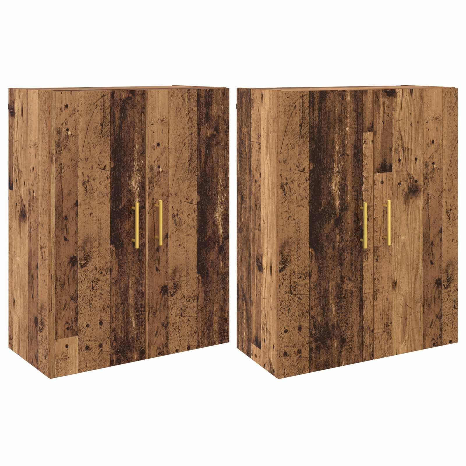 Makastle Armoire Murale 2 pc Bois Ancien 69,5 x 34 x 90 cm