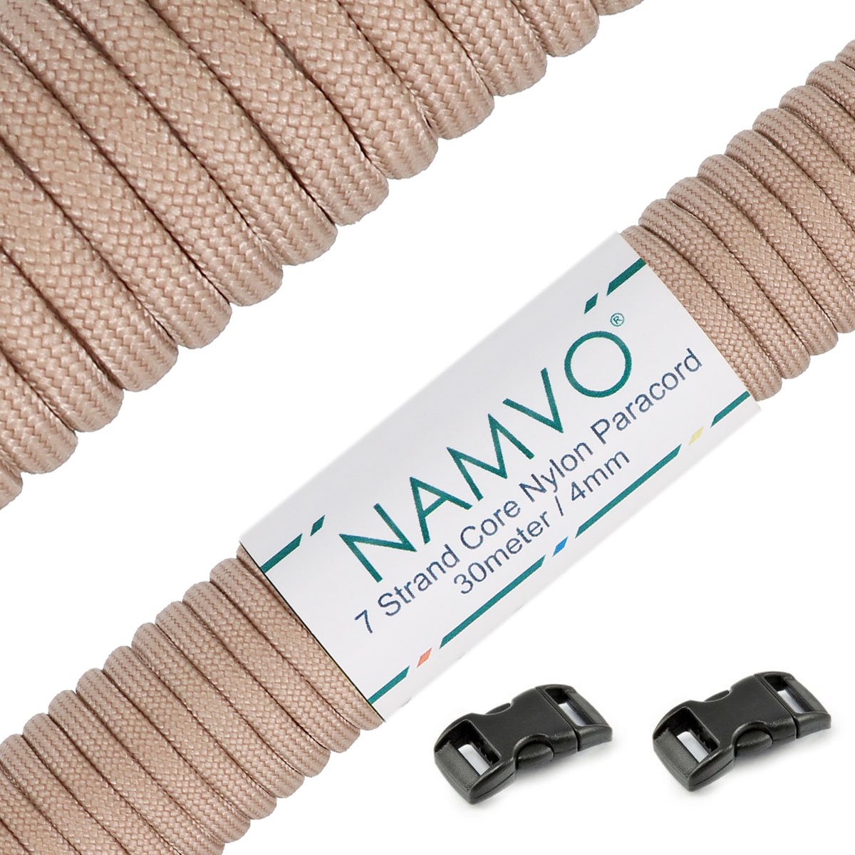 Namvo Beige 550 Paracord Mil Spec Type Iii 7 Strand Parachute Cord Total Length 100Ft / 30 Meters,