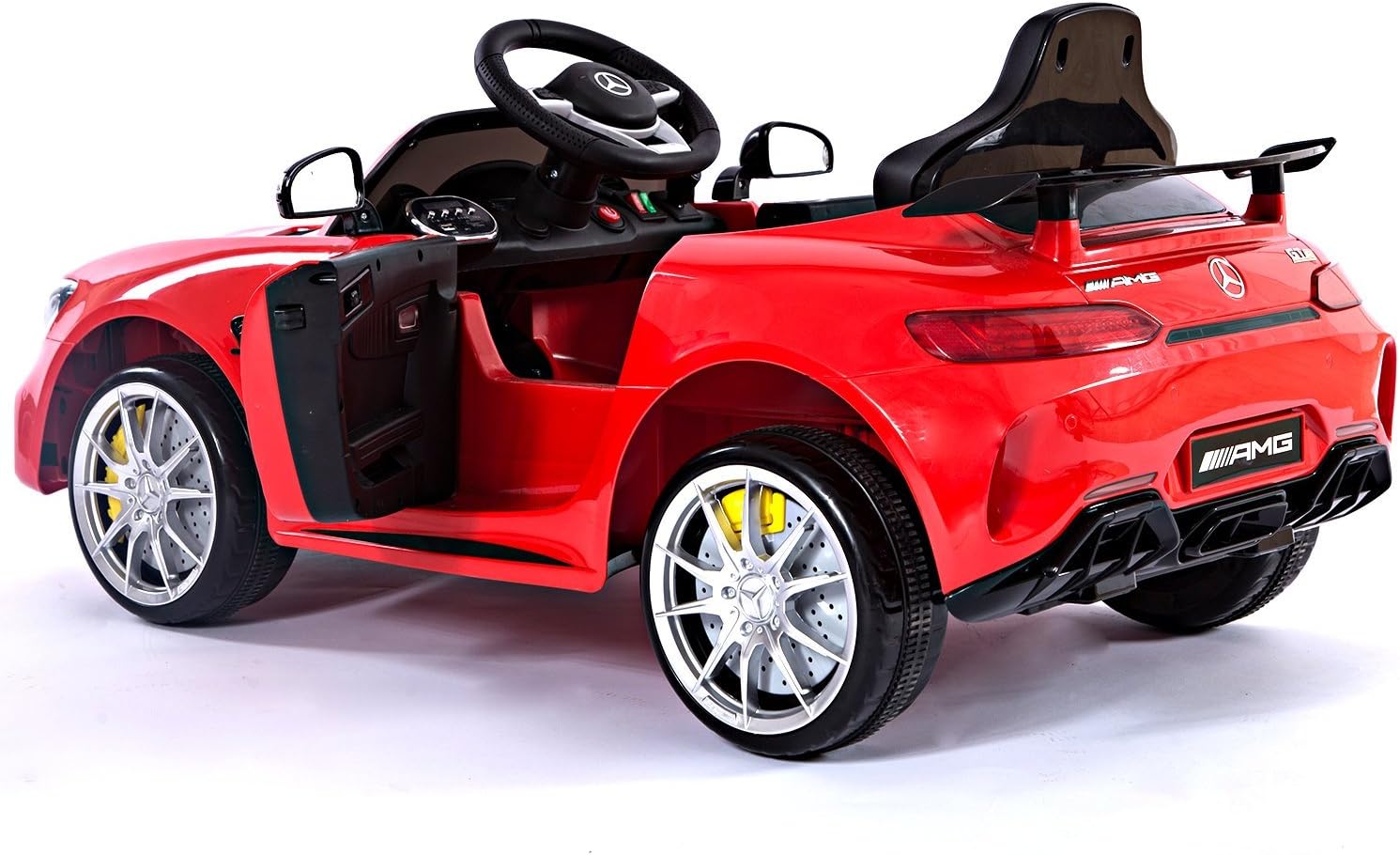 Mercedes Benz AMG GTR Electric Ride On Car with Remote Control for Kids | 12V Power Battery Official Licensed Kid Car to Drive with 2.4G Radio Parental Control Opening Doors Red