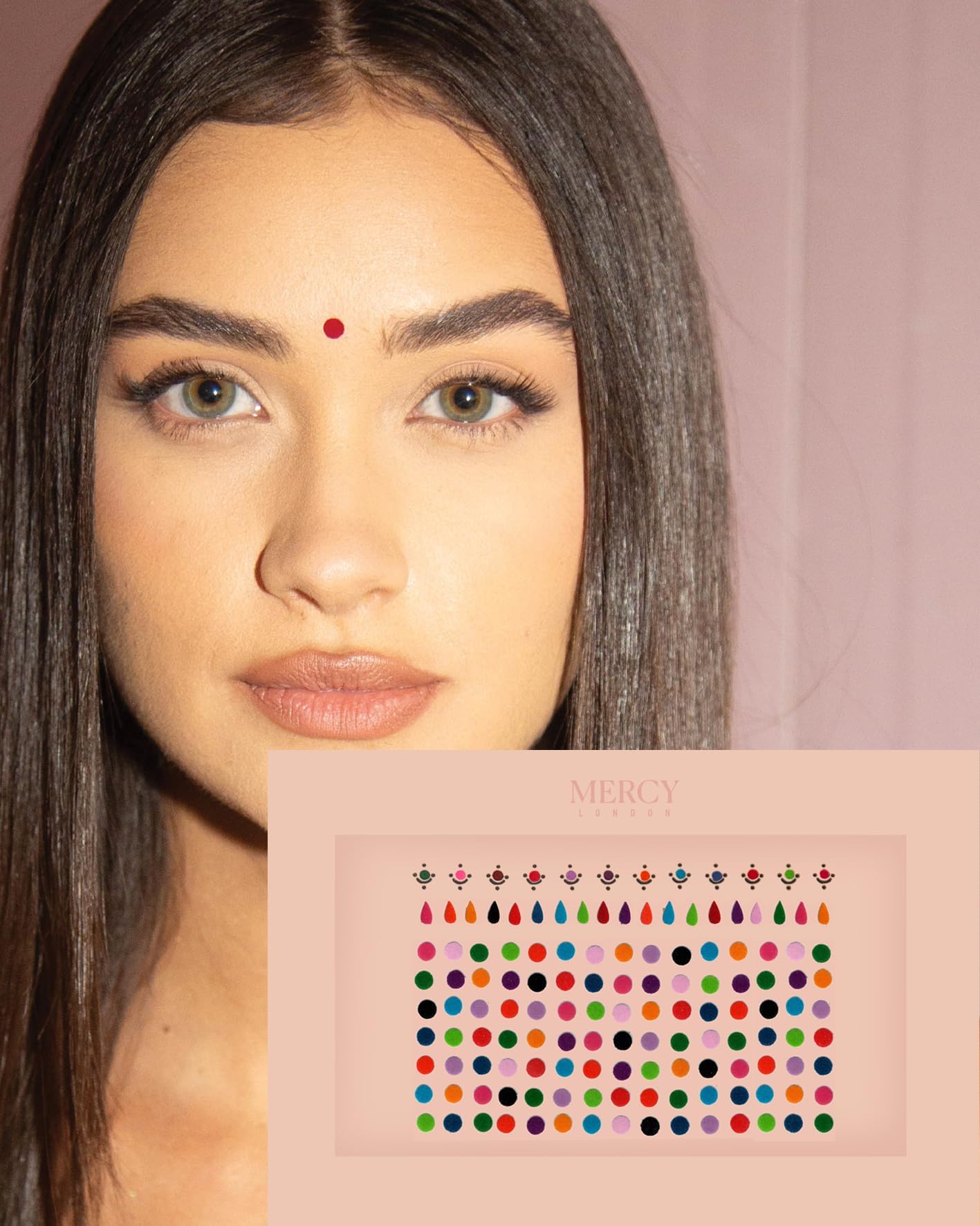 Avantika Bindi by MERCY LONDON Crystal Indian Bindi Face Jewels Gold Multi Packet