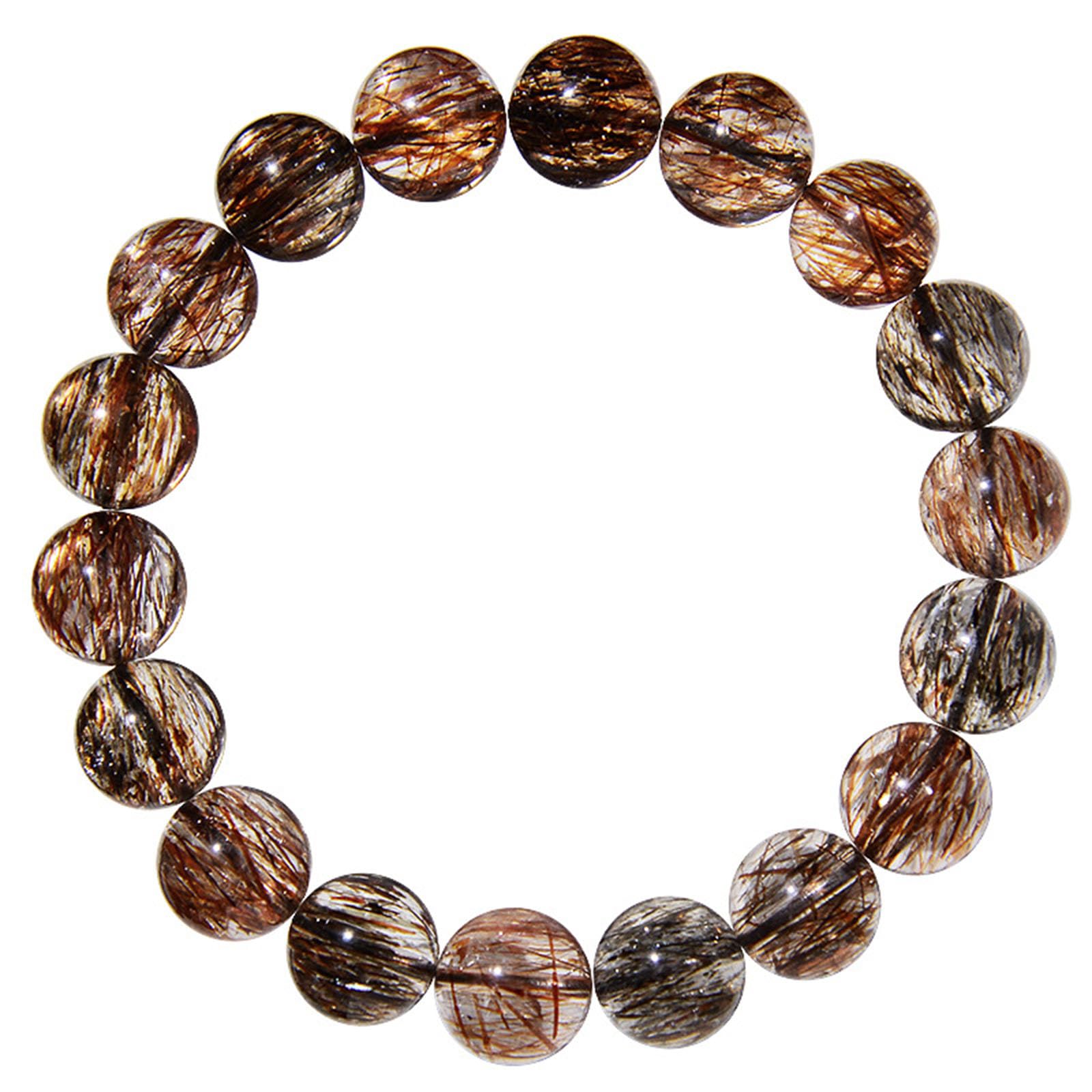 11mm, Heilende Perlenarmbänder für Damen und Herren, natürliches Schwarzgold-Super-Seven-Quarz-Stretcharmband, Kristallsteinarmband, Perlen, Edelsteinarmband als Geschenk