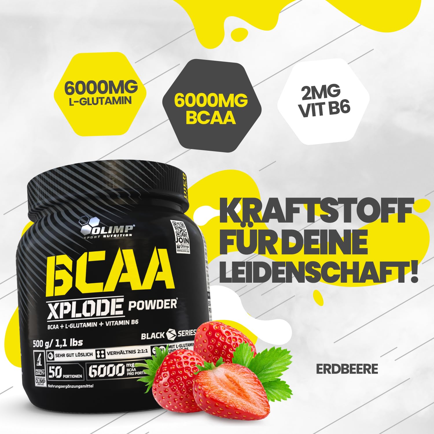 Olimp BCAA Xplode Powder (500 g) - Erdbeere