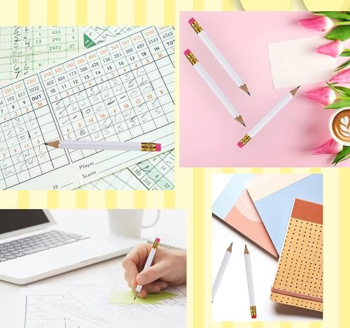 Miniatura 6 de Adhere 25 lápices de golf con orejeras hexagonales de madera, grafito 2B para puntuación de eventos de golf, aula, boda, reuniones de empresa,