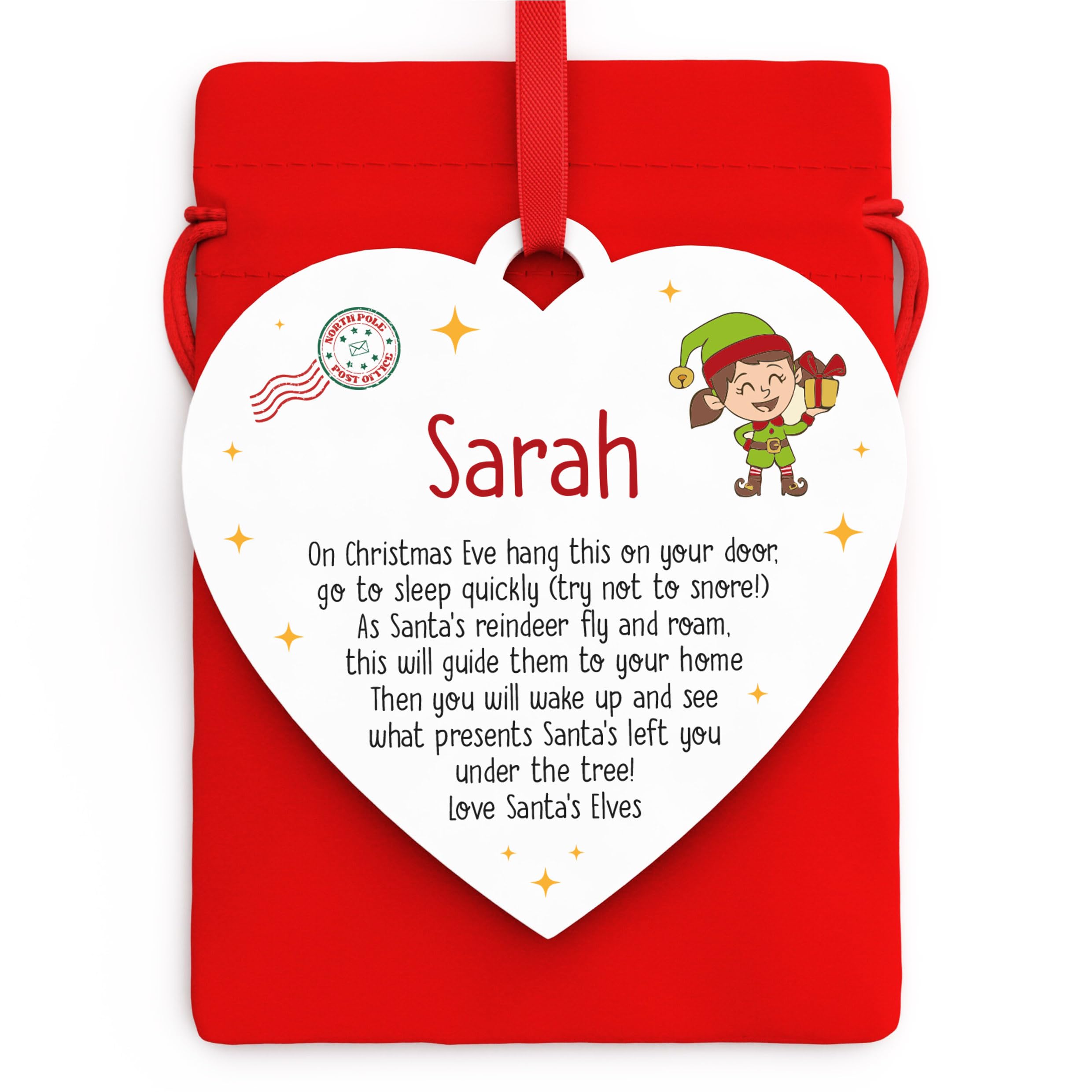 Personalised Christmas Eve Box Filler, Letter From Santas Elves, From Father Christmas, Night Before Christmas Decoration For Kids Boys Girls, Stocking Filler For Children