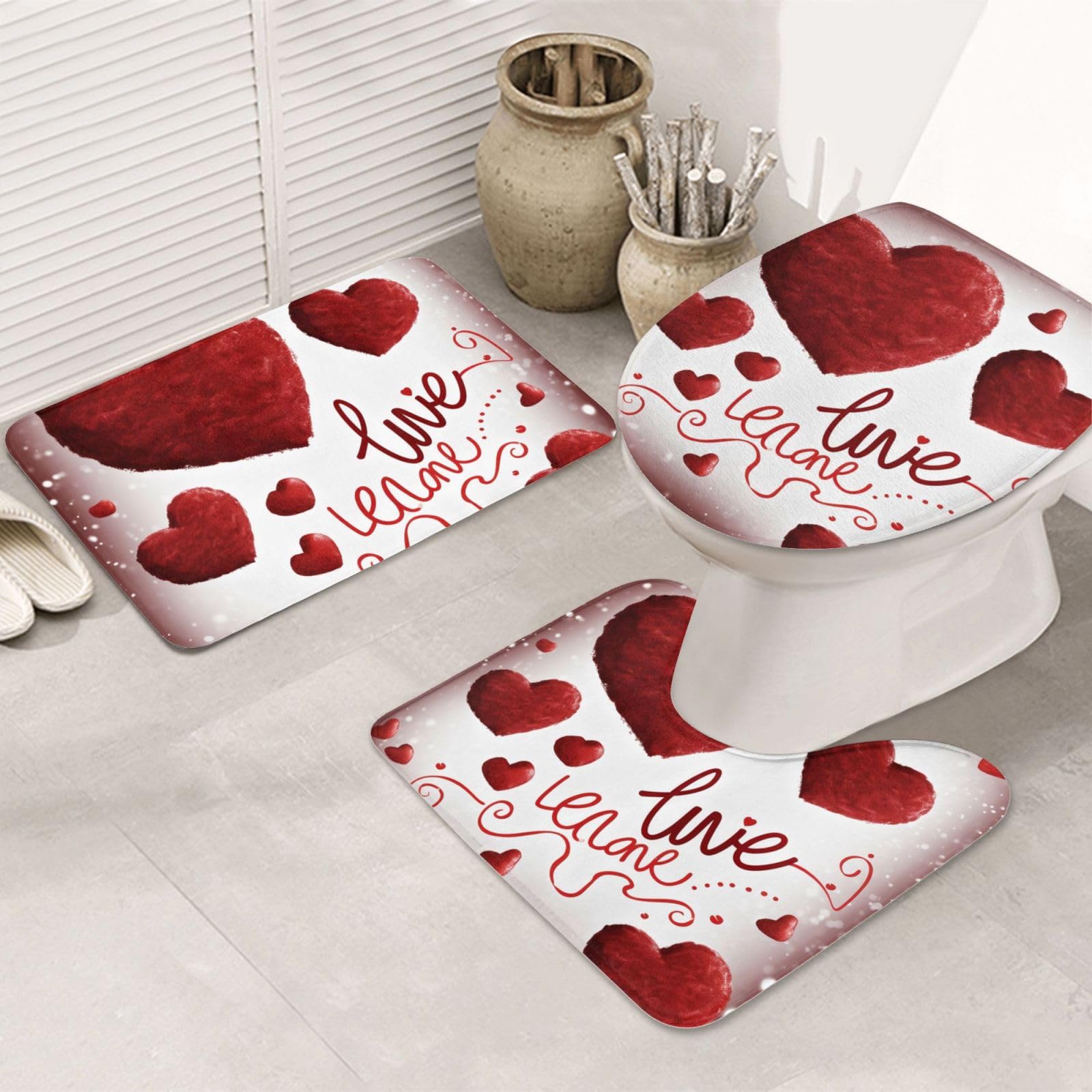 Tapis de bain flanelle lot de 3 pour éviter les glissades et protéger les sols humides