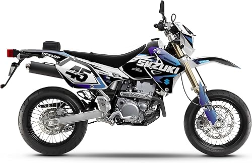 Kit de gráficos para Suzuki DRZ400SM (2001-2023) Serie División Púrpura Negro 9 Mil-Dirt pit bike pegatinas de motocicleta, calcomanías de carreras