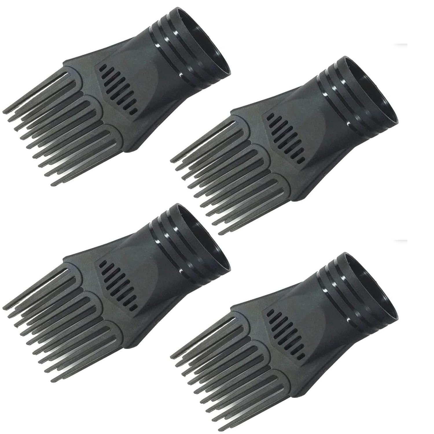 4Pcs Universal Hair Dryer Comb Nozzle Plastic Hairdressing Salon Hair Dryer Blow Comb Attachment Styling Nozzle Tool and Fashion Salon Tool for Straightening Detangling Fine Curly Natural