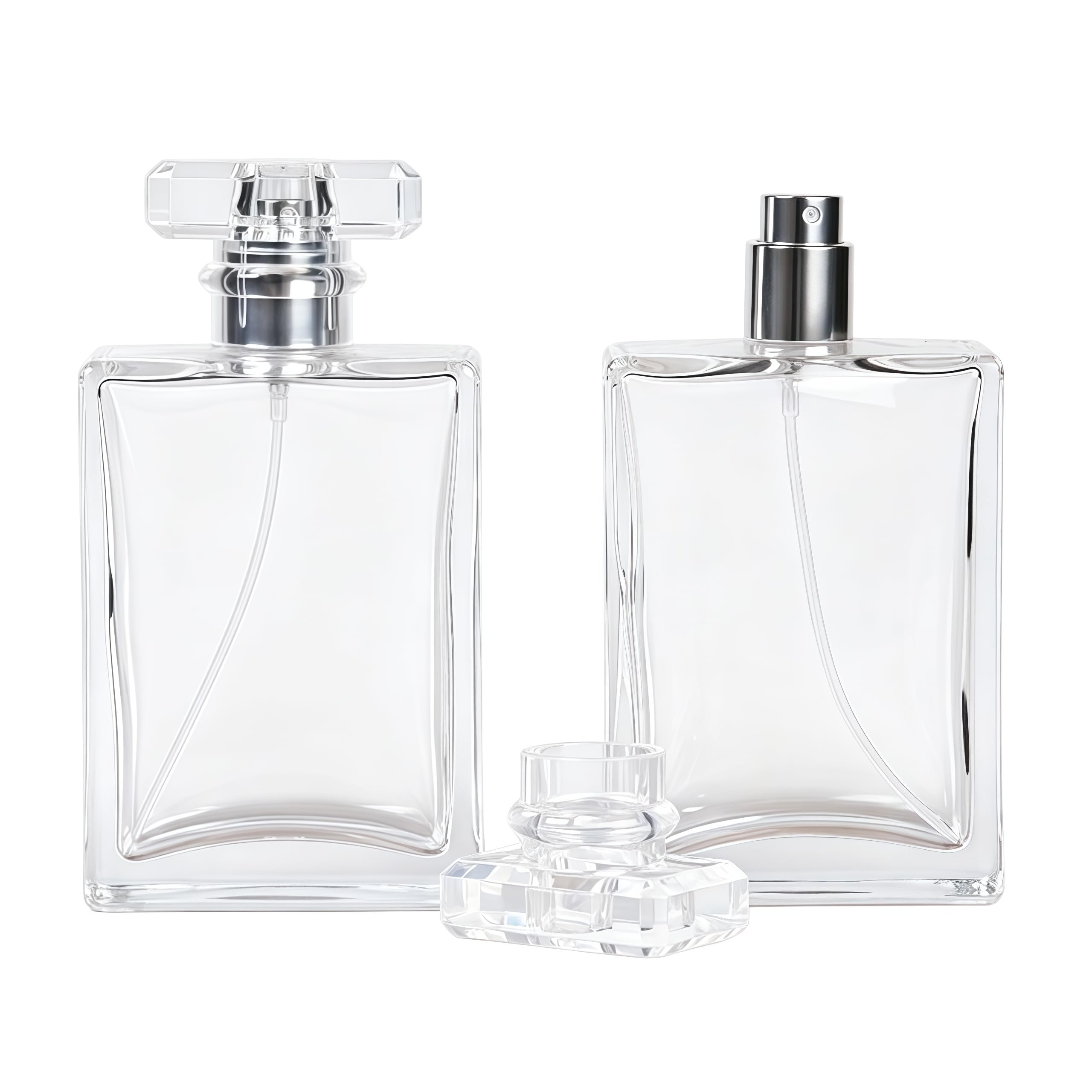 YORROR 2 Pack 100ml Clear Thick Glass Perfume Atomizer,Empty Refillable Perfume Spray Bottle for Men and Women,Portable Fragrance Fine Mist Spray