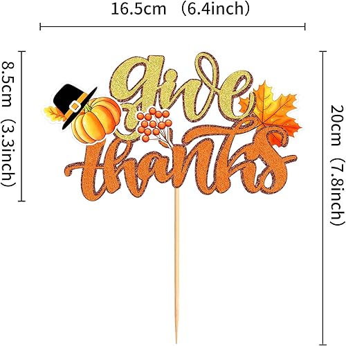 Miniatura 2 de Ercadio 1 paquete de decoración para tartas con purpurina para otoño, cosecha de otoño, decoración de pasteles de Acción de Gracias para fiesta de