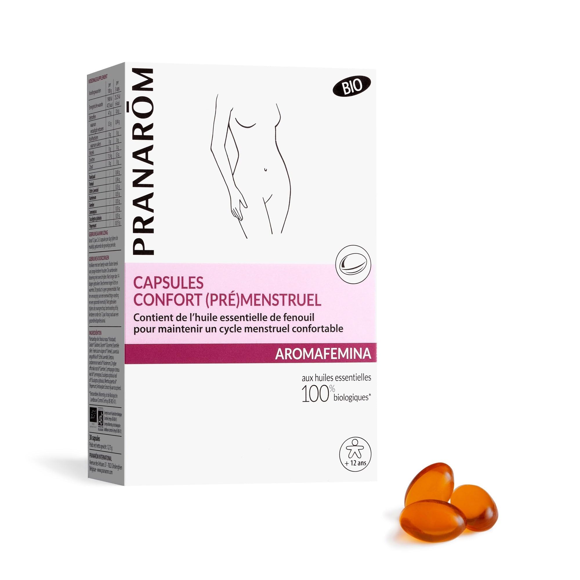 Pranarom Aromafemina Confort Menstrual Capsules Organic 30 Capsules