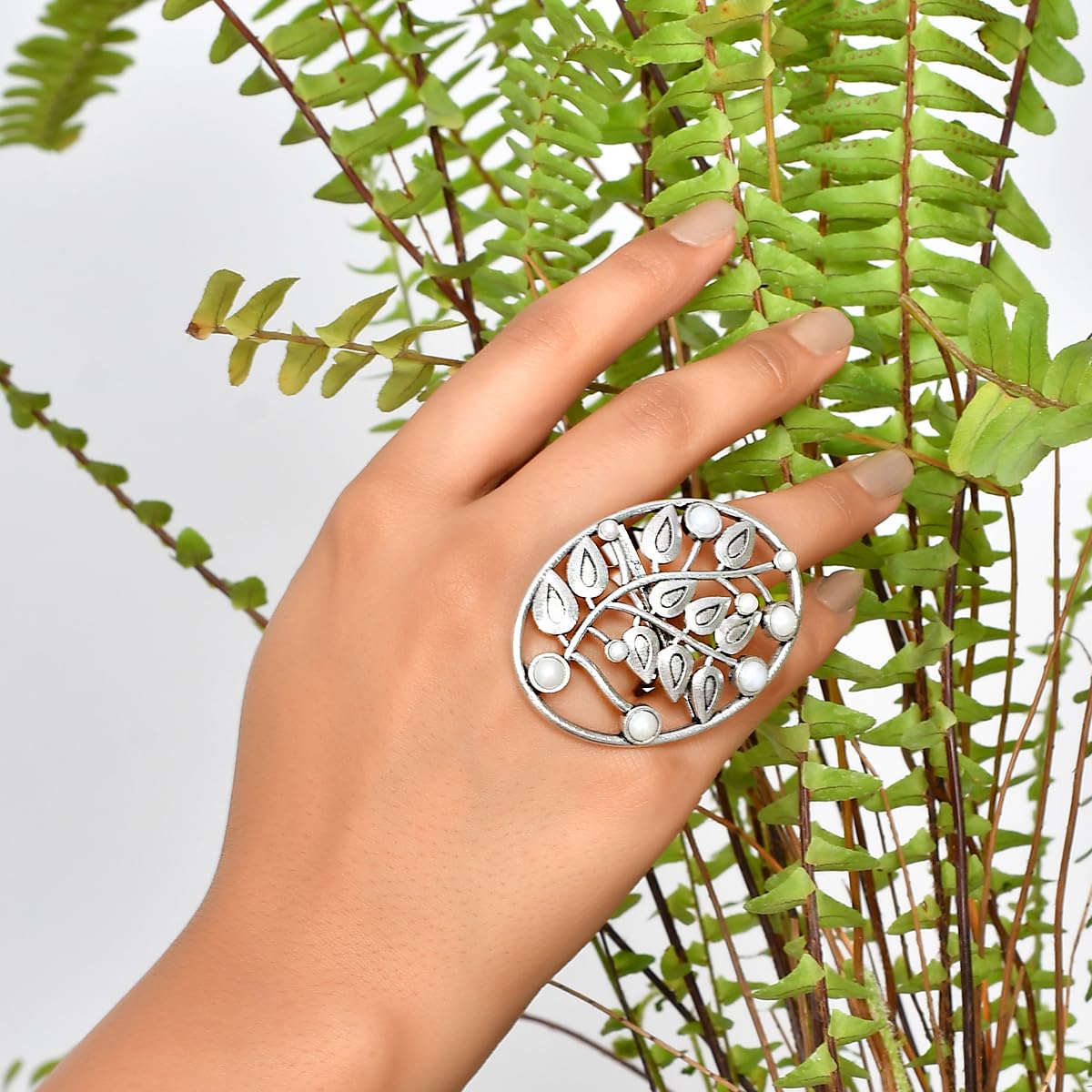 Fresh Fern Chloe Statement Ring