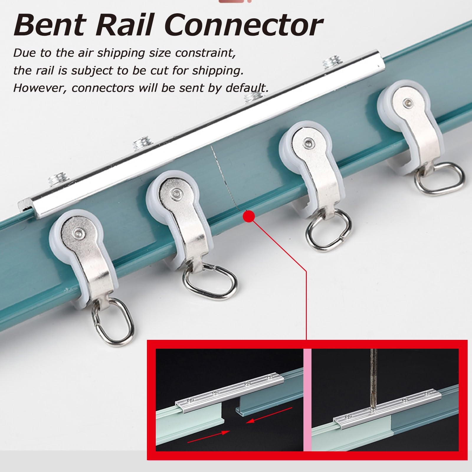 V3VOGUE Curvabile Binari per Tende, Binario Curvo per Tende, Sistemas di Binari per Tende A Soffitto E Parete, Ideale per Finestre di Docce, Divisori