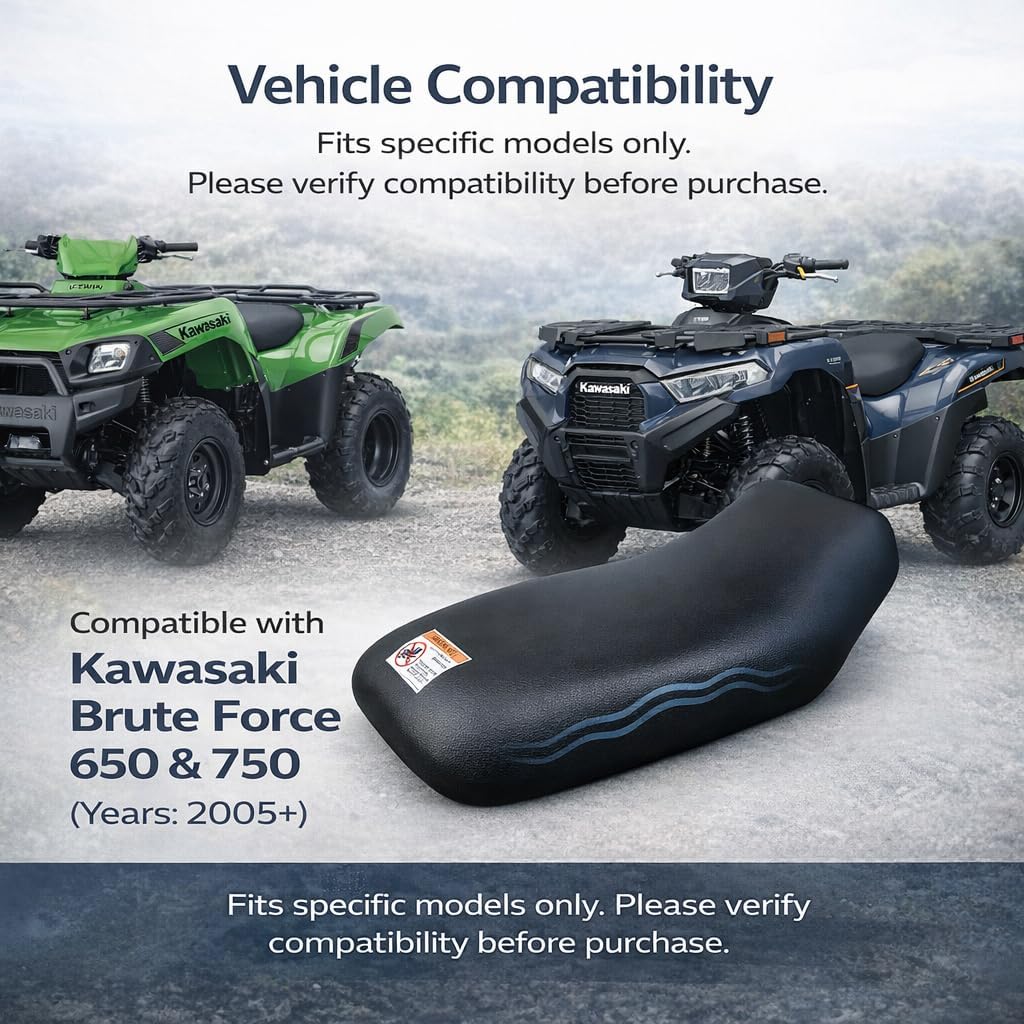 Premium Non-Slip Seat Cover Compatible fit for Kawasaki Brute Force 650 750 Durable, Water-Resistant, Easy Installation,Upgrade for Enhanced Comfort & Grip