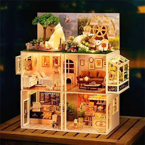 Miniatura 3 de Flever Kit de casa de muñecas en miniatura para casa de muñecas habitación creativa con muebles para regalo romántico de San Valentín momento cálido