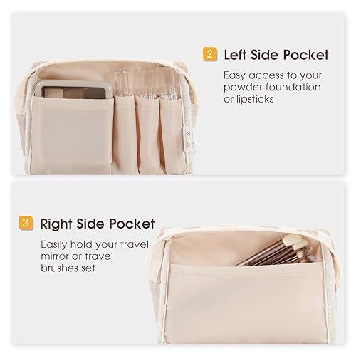 Miniatura 143 de Narwey Cute Cheetah Makeup Bag Travel Cosmetic Bag Organizer Toiletry Bag Make Up Bags with Compartments for Women Girls (Large, Black Leopard)