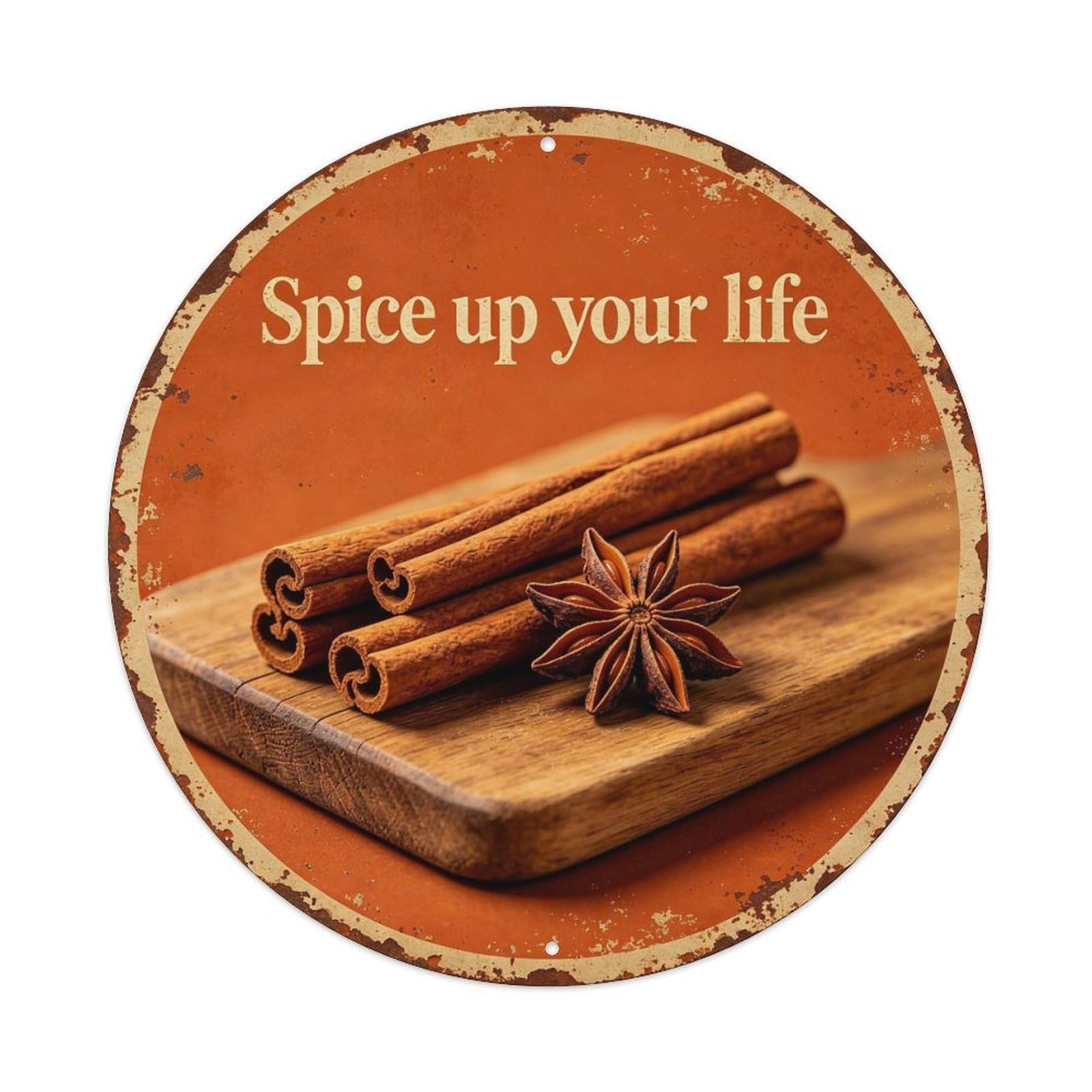 Vintage_cinnamon_spice Metal Tin Sign Plaque