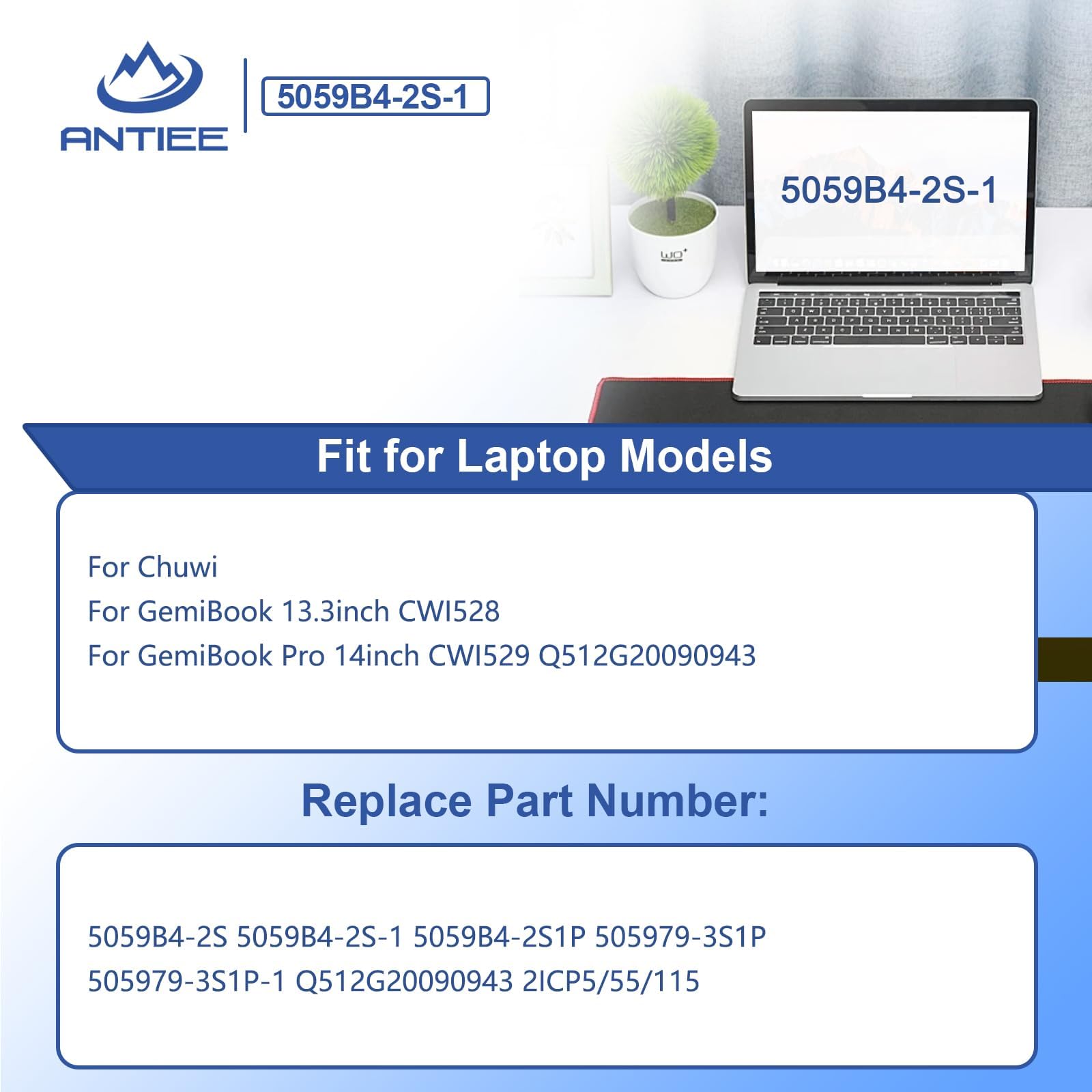 ANTIEE 5059B4-2S-1 Laptop Batteria per Chuwi GemiBook 13.3inch CWI528