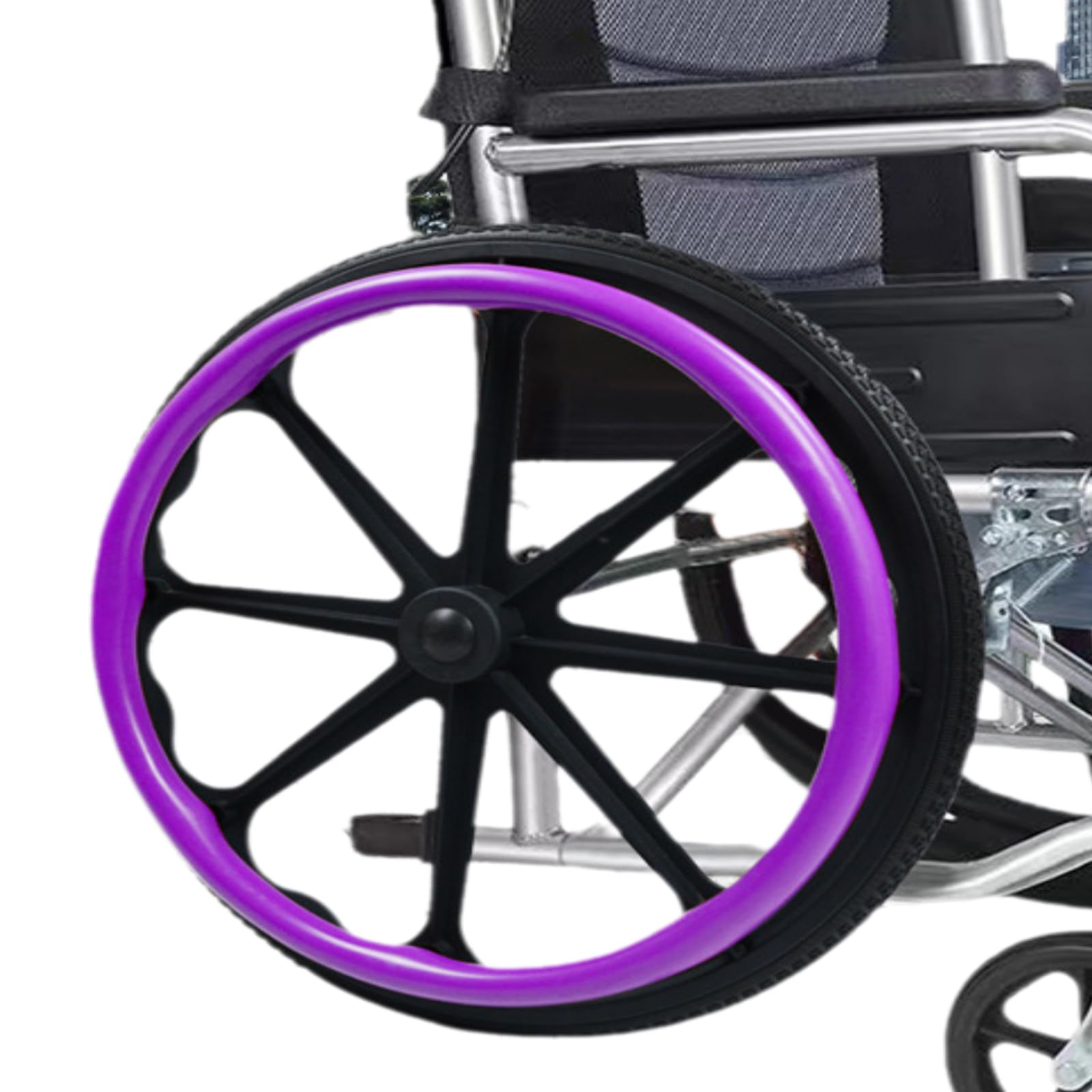Cammeciso Purple Wheelchair Push Rim Covers,Wheelchair Handrim Covers,Silicone Hand Push Cover,1 Pair Wheelchairs Pushs Rim Cover,Silicone Wheel Chair Pushs Rings,Wear-Resistant,Non-Slip