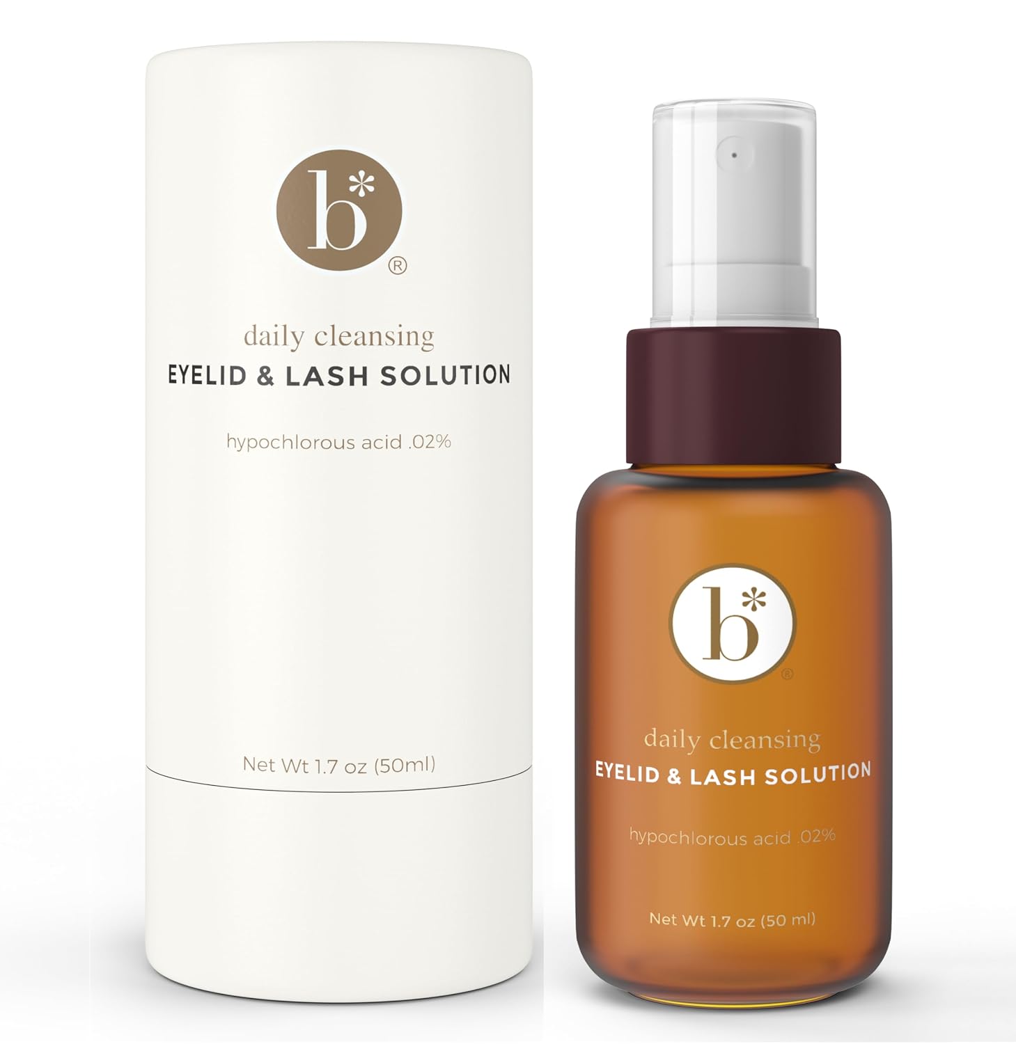 Bloome* Hypoallergenic Eyelid & Lash Cleanser Spray - Gentle Formula with .02% Hypochlorous Acid for Eye Comfort, Suitable for Eyelid Hygiene, Safe for Lash Extensions, 50 ml (1.7 fl oz) | 0.02% Hypochlorous Acid eyelid cleanser for eyelid hygiene, lash care, sensitive eyes, and lash extensions.