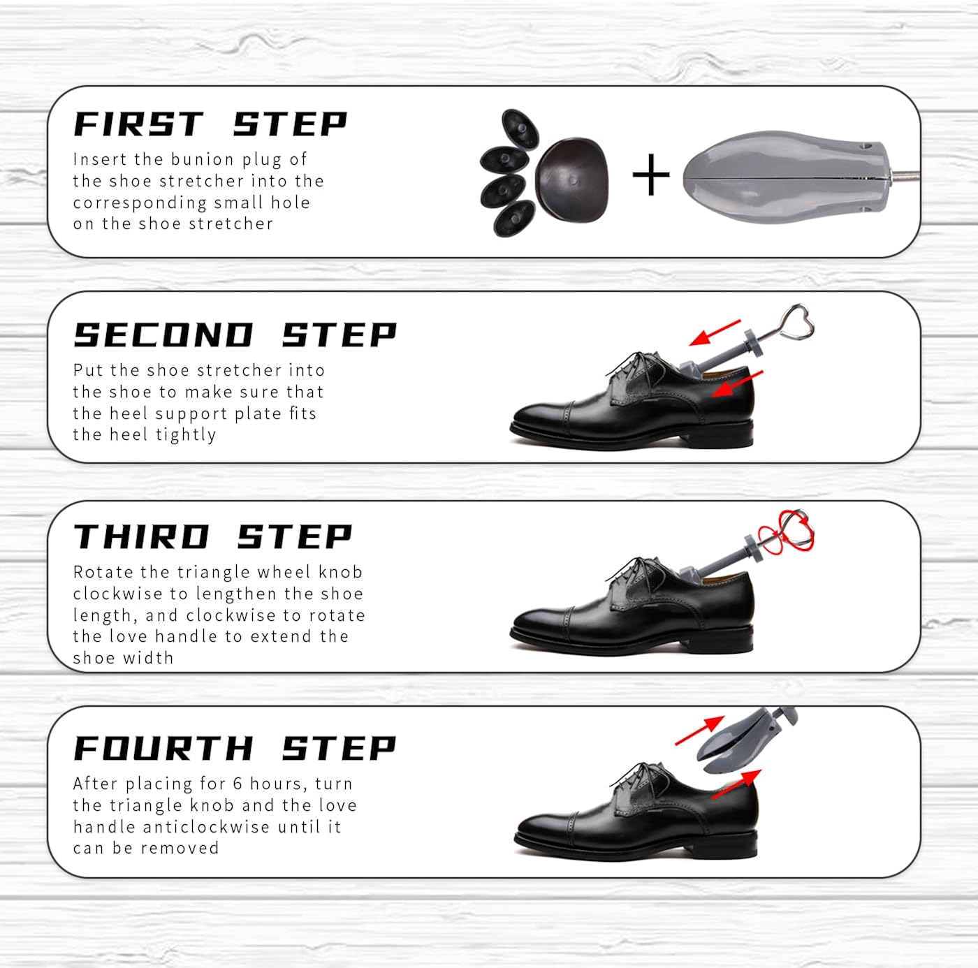 Miniatura 4 de Parts3A Estirador de zapatos para hombres y mujeres, estirador de botas, ajustable en 4 direcciones para estirar el ancho de la longitud