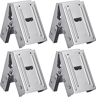 Gisafai 4 Pcs Steel Saw Horse Brackets Galvanized Metal Sawhorse Bracket with 220lb / 100kg Capacity (One Pair) Easy to Use Reliable for Compact Storage