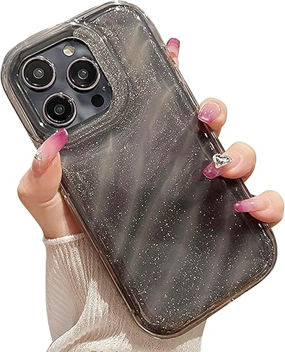 Cutecasee Compatible con iPhone 11 para mujeres y niñas, bonita funda de teléfono transparente con purpurina, antiarañazos, a prueba de golpes,