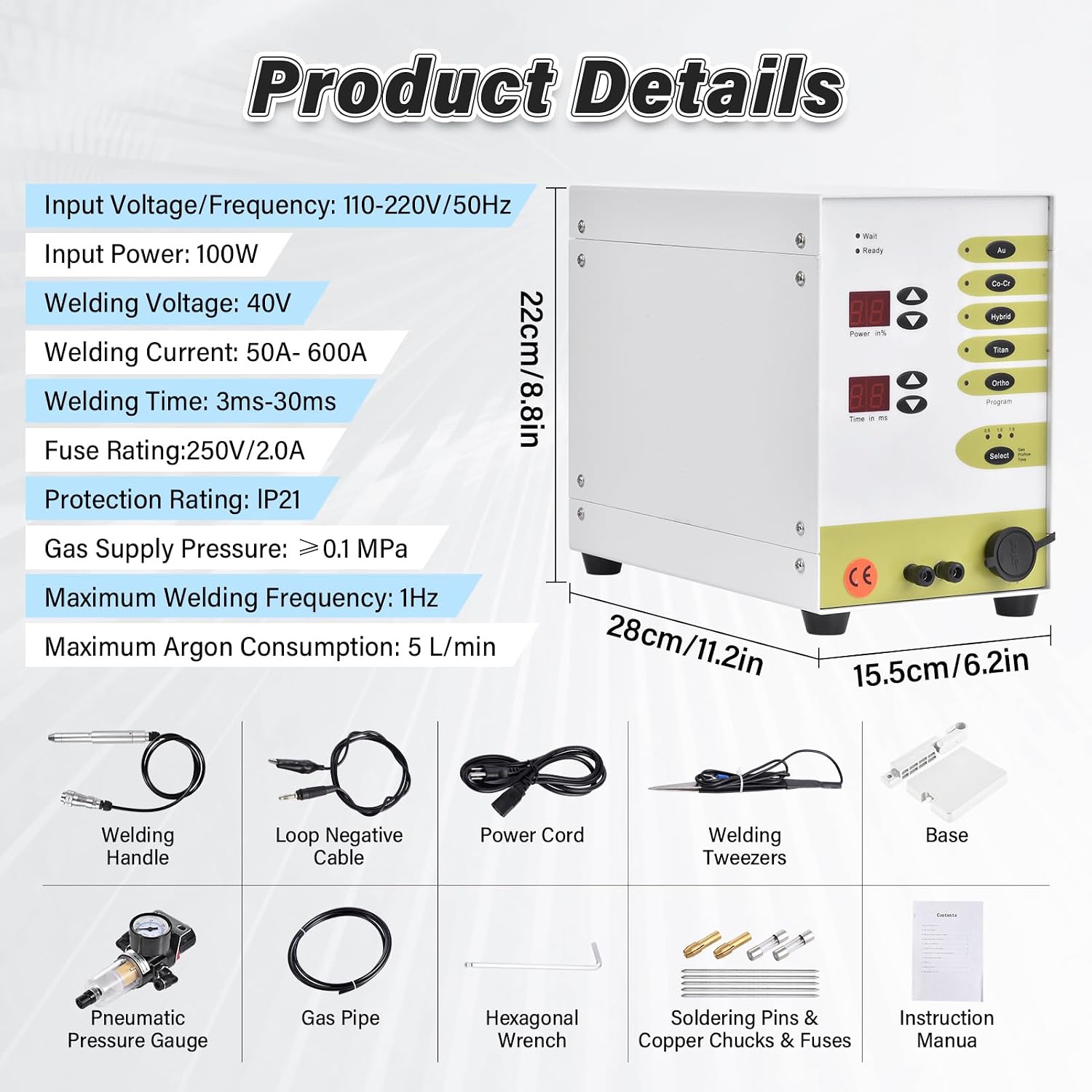 Jewelry Automatic Spot Welding Machine, Portable Handheld Welding Machine With LCD, 110v Permanent Jewelry Welder Kit For D I Y Jewelrys Repair Gold And Hardware Workpiece