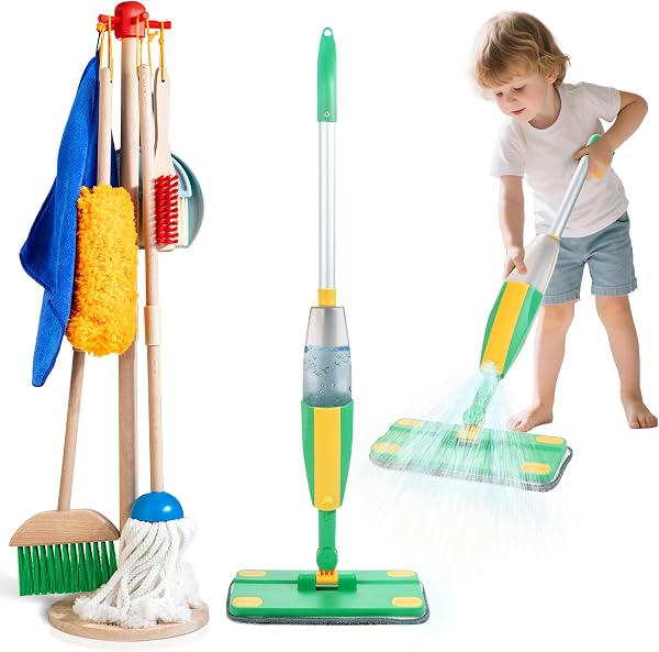 WOODMAM Wooden Kids Cleaning Set