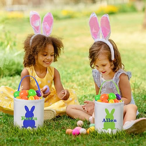 Miniatura 26 de Cestas de Pascua personalizadas para niños, cesta de Pascua, regalos de Pascua, cesta de conejo de Pascua, cesta de caza de huevos de Pascua, cesta