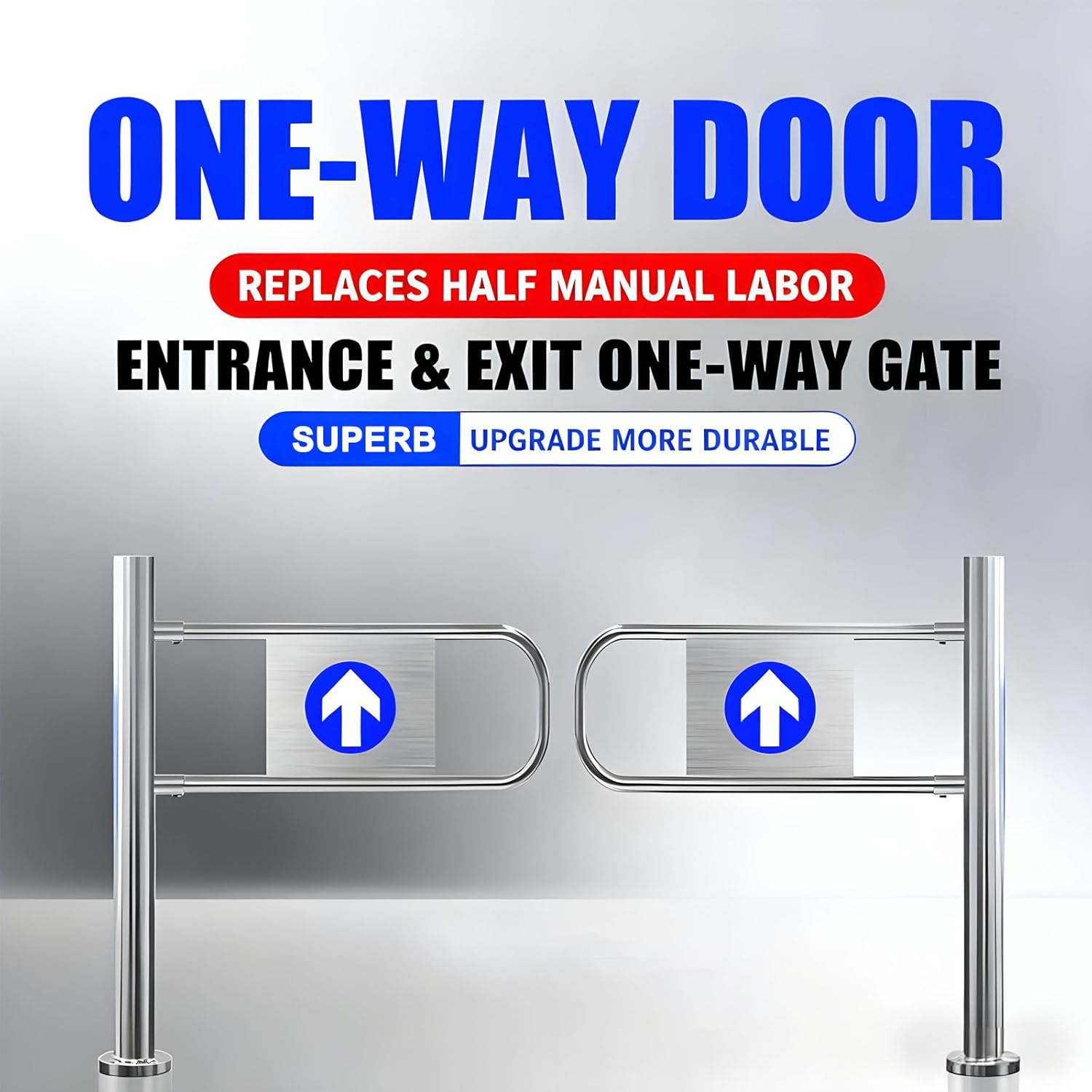 Automatic Closing Safety Swing Gate SpringLoaded Unidirectional Door for Secure Access in Markets Libraries Schools and Factories 43