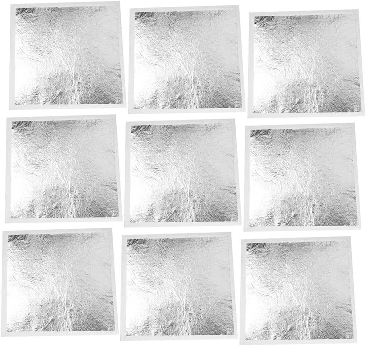KONTONTY 200pcs Silver Foil Imitation Leaves for Crafting Arts Decoration for Gilding Projects Easy to Use for Interior Design and Creative Artwork