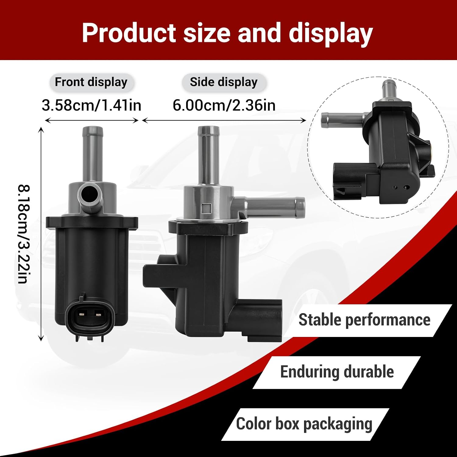 Evap Canister Purge Valve Solenoid for Toyota Lexus, Replaces 90910-12273 136200-2740, Fits 2003-2010 Camry, Highlander, Prius, Sienna, Avalon, RX330, ES330, Vibe, Matrix by LOKFASISHA