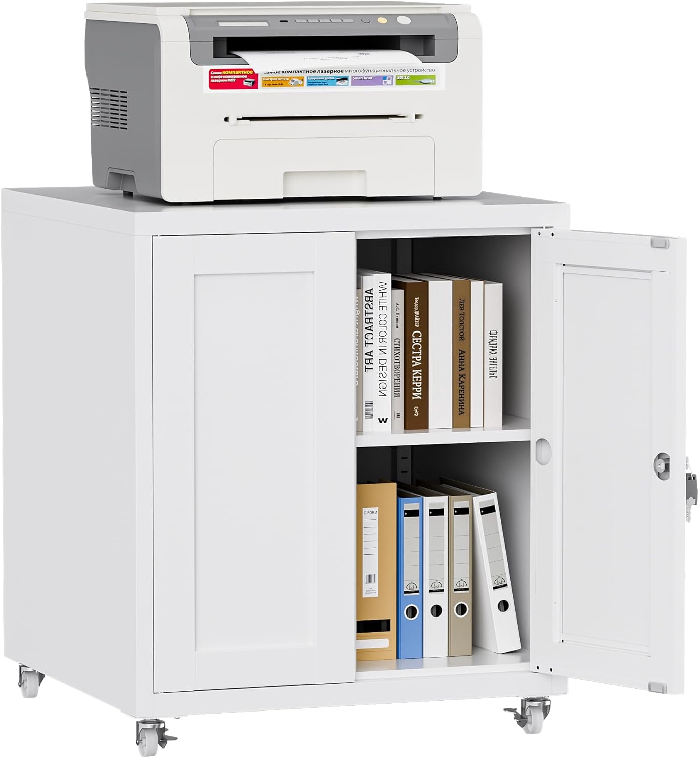 Soportes para impresora doméstica (blanco, 23.6 x 23.6 x 27.6 pulgadas)